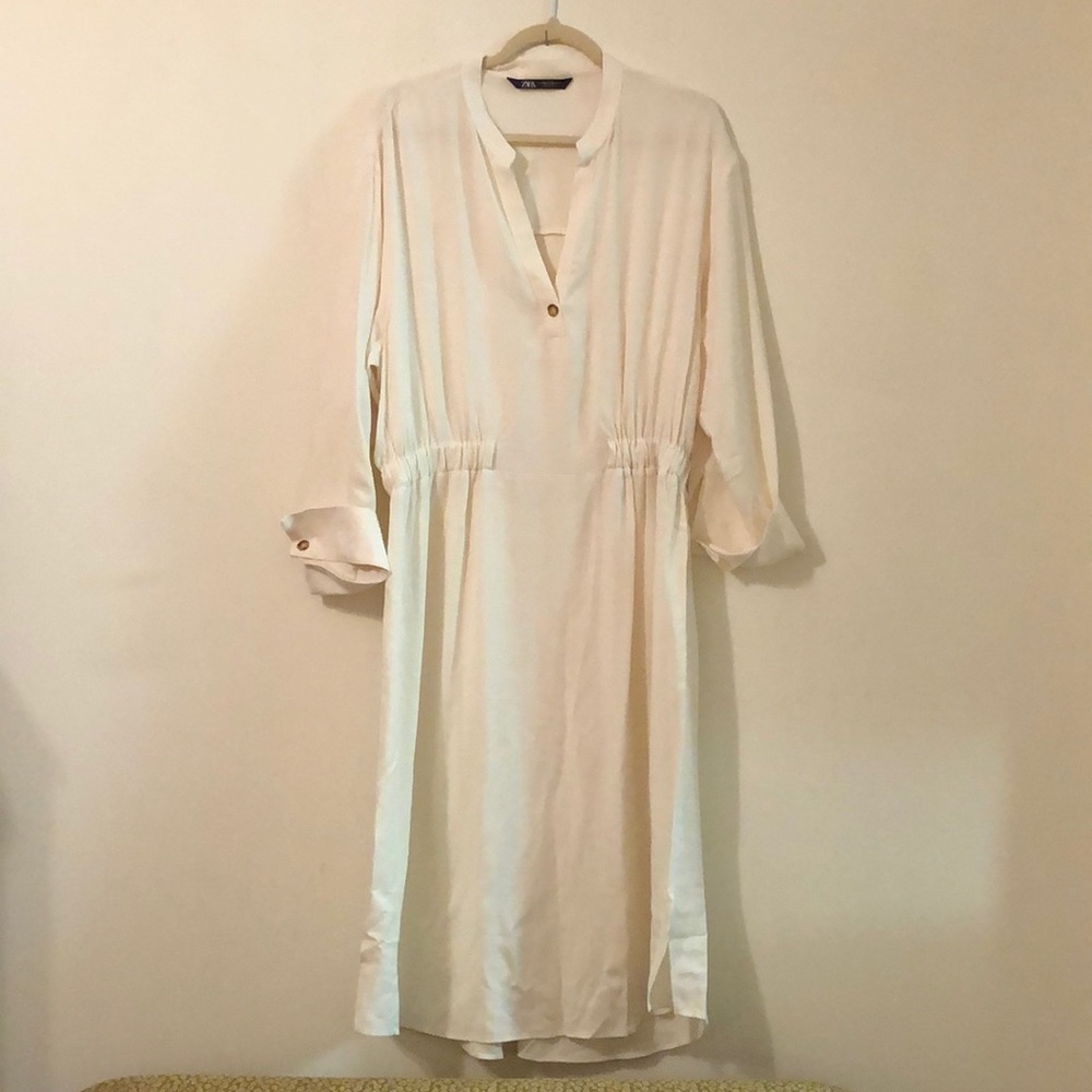 Zara XXL off white linen dress